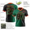 Custom Black Kelly Green-Orange Authentic Gradient Fashion Football Jersey