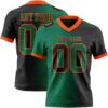 Custom Black Kelly Green-Orange Authentic Gradient Fashion Football Jersey