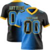 Custom Black Powder Blue-Gold Authentic Gradient Fashion Football Jersey