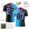 Gradient0352-1 Custom Black Sky Blue-Pink Authentic Gradient Fashion Football Jersey