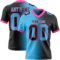 Gradient0352 Custom Black Sky Blue-Pink Authentic Gradient Fashion Football Jersey