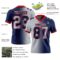 Gradient0367-1 Custom Navy Gray-Red Authentic Gradient Fashion Football Jersey
