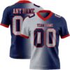 Custom Navy Gray-Red Authentic Gradient Fashion Football Jersey