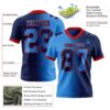 Custom Navy Powder Blue-Red Authentic Gradient Fashion Football Jersey