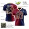 Gradient0371-1 Custom Navy Vintage USA Flag Maroon-Cream Authentic Gradient Fashion Football Jersey