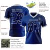 Custom Navy Royal-Gray Authentic Gradient Fashion Football Jersey