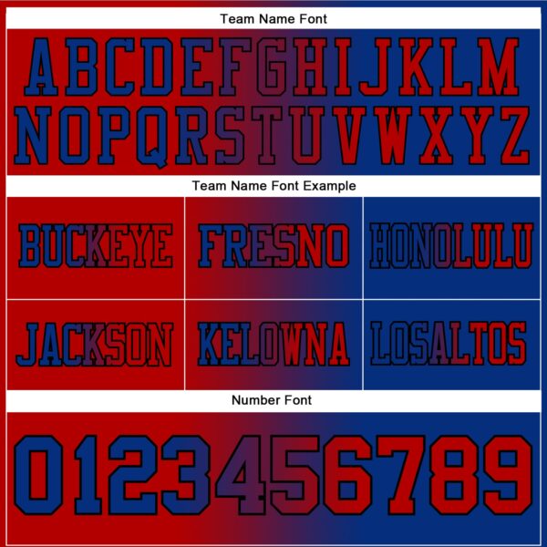 Custom Royal Red-Black Authentic Gradient Fashion Football Jersey