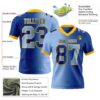 Custom Royal Light Blue-Gold Authentic Gradient Fashion Football Jersey