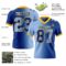 Custom Royal Light Blue-Gold Authentic Gradient Fashion Football Jersey