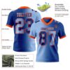 Custom Royal Light Blue-Orange Authentic Gradient Fashion Football Jersey
