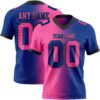Custom Royal Pink-Black Authentic Gradient Fashion Football Jersey