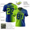 Custom Royal Neon Green-Black Authentic Gradient Fashion Football Jersey