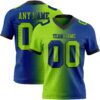 Custom Royal Neon Green-Black Authentic Gradient Fashion Football Jersey