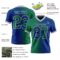 Custom Royal Kelly Green-Gray Authentic Gradient Fashion Football Jersey