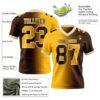 Custom Brown Gold-Cream Authentic Gradient Fashion Football Jersey