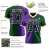 Custom Green Purple-Cream Authentic Gradient Fashion Football Jersey