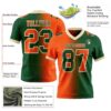 Custom Green Orange-Cream Authentic Gradient Fashion Football Jersey