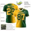 Custom Green Gold-Cream Authentic Gradient Fashion Football Jersey