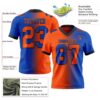 Custom Thunder Blue Orange-Black Authentic Gradient Fashion Football Jersey