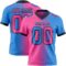 Gradient0413 Custom Powder Blue Pink-Black Authentic Gradient Fashion Football Jersey