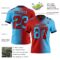 Gradient0416-1 Custom Sky Blue Red-Black Authentic Gradient Fashion Football Jersey