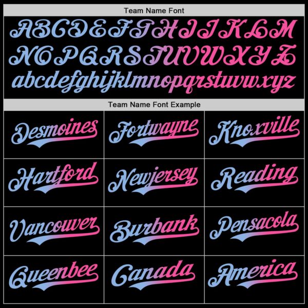 Custom Black Pink-Light Blue Authentic Gradient Fashion Baseball Jersey