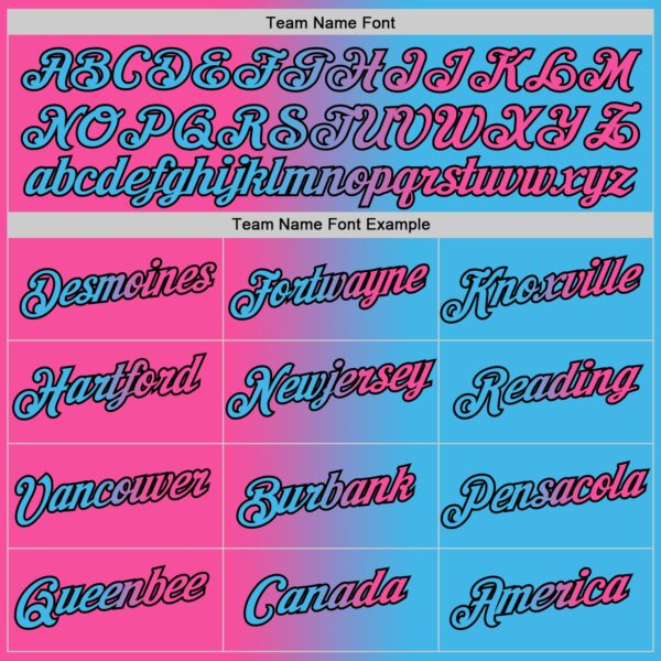 Custom Sky Blue Pink-Black Gradient Fashion Performance T-Shirt