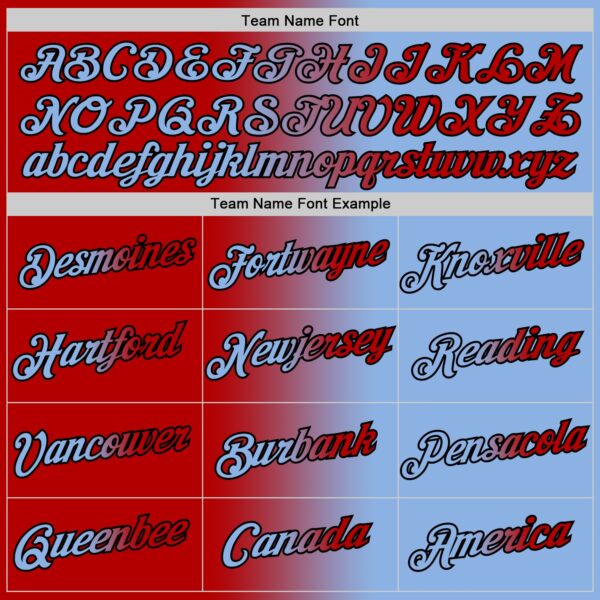 Custom Light Blue Red-Black Gradient Fashion Performance T-Shirt