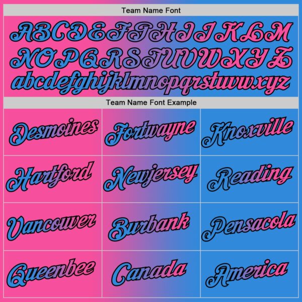 Custom Powder Blue Pink-Black Gradient Fashion Performance T-Shirt