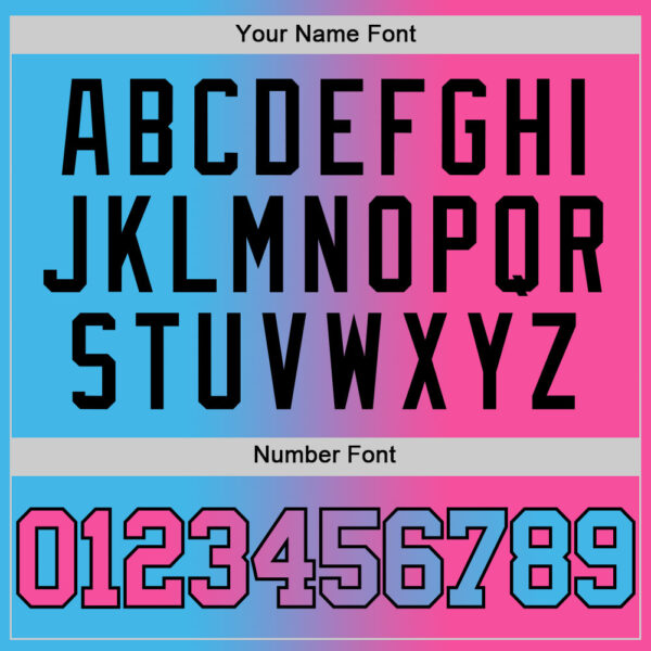 Custom Sky Blue Pink-Black Authentic Gradient Fashion Basketball Jersey