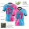 Gradient0678-2 Custom Sky Blue Pink-Black Authentic Gradient Fashion Scratch Football Jersey
