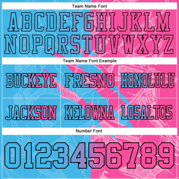 Custom Sky Blue Pink-Black Authentic Gradient Fashion Scratch Football Jersey