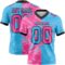 Gradient0678 Custom Sky Blue Pink-Black Authentic Gradient Fashion Scratch Football Jersey