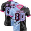 Custom Black Light Blue-Pink Authentic Gradient Fashion Scratch Football Jersey
