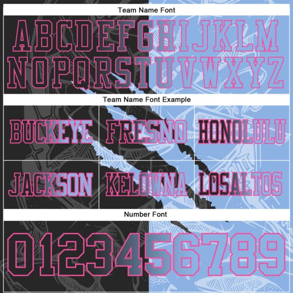 Custom Black Light Blue-Pink Authentic Gradient Fashion Scratch Football Jersey