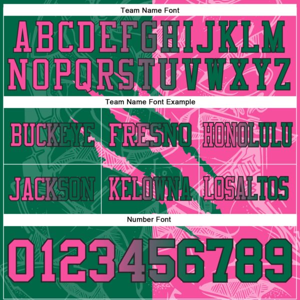 Custom Kelly Green Pink-Black Authentic Gradient Fashion Scratch Football Jersey