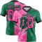 Gradient0685 Custom Kelly Green Pink-Black Authentic Gradient Fashion Scratch Football Jersey