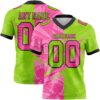 Custom Neon Green Pink-Black Authentic Gradient Fashion Scratch Football Jersey