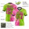 Gradient0688-2 Custom Neon Green Pink-Black Authentic Gradient Fashion Scratch Football Jersey