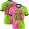 Gradient0688 Custom Neon Green Pink-Black Authentic Gradient Fashion Scratch Football Jersey