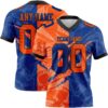 Custom Royal Orange-Black Authentic Gradient Fashion Scratch Football Jersey