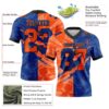 Custom Royal Orange-Black Authentic Gradient Fashion Scratch Football Jersey