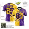 Custom Purple Yellow-Black Authentic Gradient Fashion Scratch Football Jersey