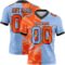 Gradient0698 Custom Light Blue Orange-Black Authentic Gradient Fashion Scratch Football Jersey