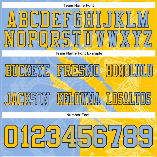 Custom Light Blue Yellow-Black Authentic Gradient Fashion Scratch Football Jersey