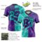 Gradient0701-2 Custom Purple Aqua-Black Authentic Gradient Fashion Scratch Football Jersey