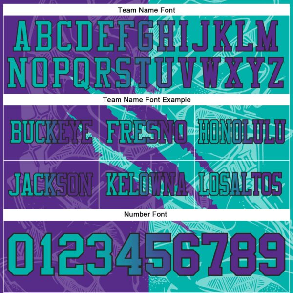 Custom Purple Aqua-Black Authentic Gradient Fashion Scratch Football Jersey