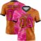 Gradient0703 Custom Texas Orange Hot Pink-Black Authentic Gradient Fashion Scratch Football Jersey