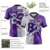 Custom Purple Gray-Black Authentic Gradient Fashion Scratch Football Jersey