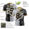 Custom Black Gray-Old Gold Authentic Gradient Fashion Scratch Football Jersey
